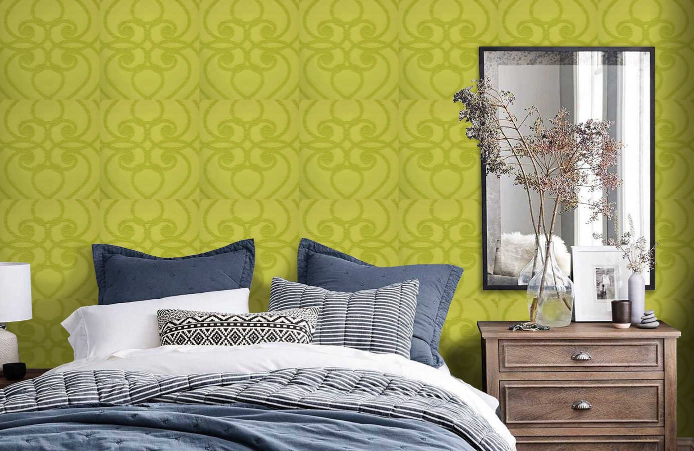 Обои 9429 фото в интерьере спальни