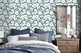 Обои 1965-1 фото в интерьере спальни превью