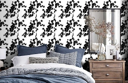 Обои 1966-1 фото в интерьере спальни превью