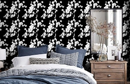 Обои 1966-2 фото в интерьере спальни превью