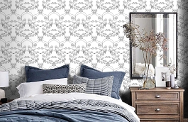 Обои 1969-2 фото в интерьере спальни превью