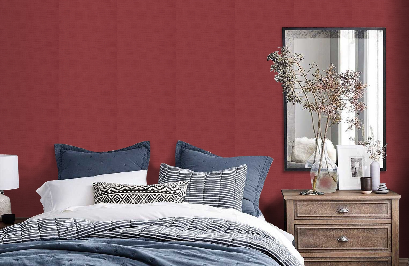Обои 4830-8 фото в интерьере спальни