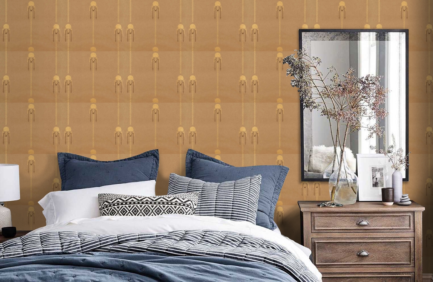 Обои 4835-6 фото в интерьере спальни