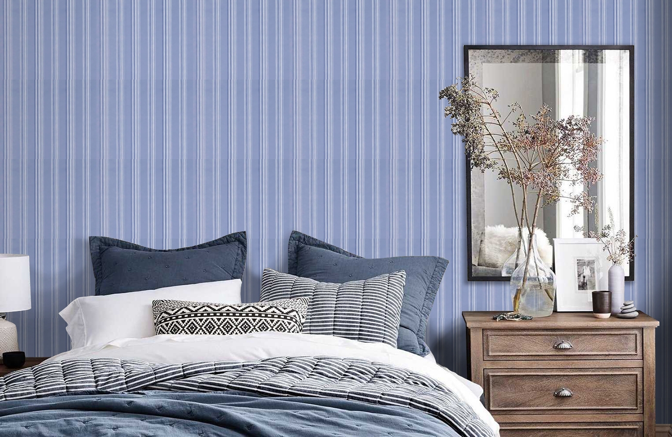 Обои 4837-1 фото в интерьере спальни