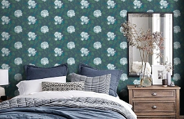 Обои 5234-1 фото в интерьере спальни превью