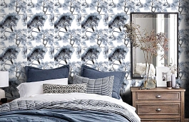 Обои 5268-1 фото в интерьере спальни превью