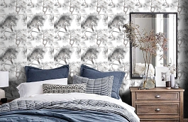 Обои 5268-2 фото в интерьере спальни превью