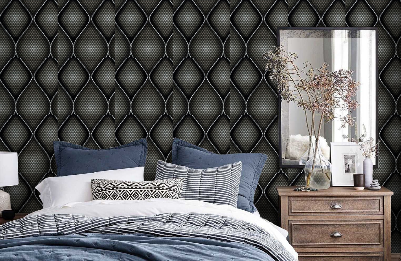 Обои 72320115 фото в интерьере спальни