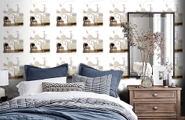 Обои M1003-1 фото в интерьере спальни превью