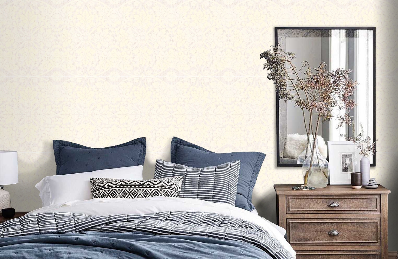 Обои МТ81410 фото в интерьере спальни