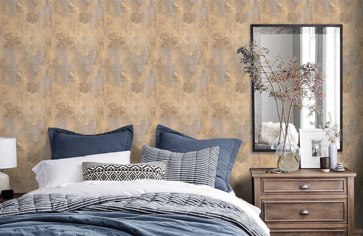 Обои МТ81802 фото в интерьере спальни Обои МТ81802 фото в интерьере спальни