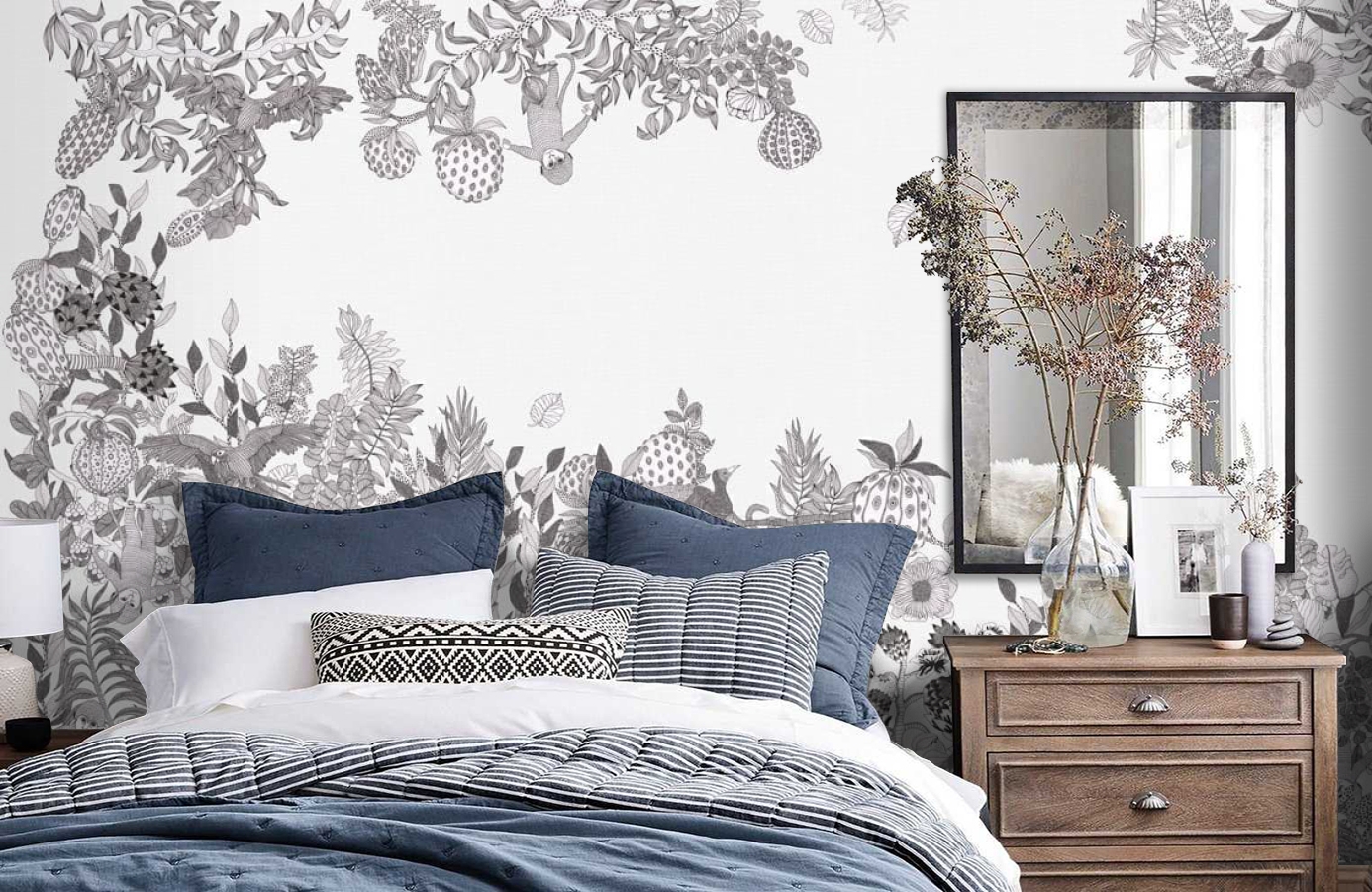 Обои E040704-13 фото в интерьере спальни