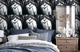 Обои 1331-37 фото в интерьере спальни превью