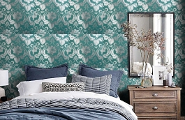 Обои 1332-12 фото в интерьере спальни превью