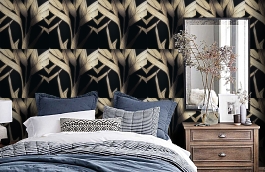 Обои 1765-16 фото в интерьере спальни превью