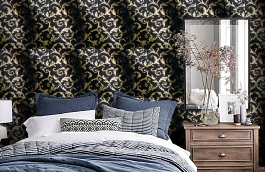Обои 1767-14 фото в интерьере спальни превью