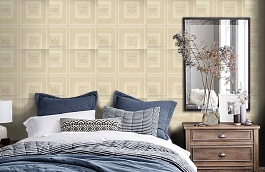Обои Biography Linen BI01 фото в интерьере спальни превью