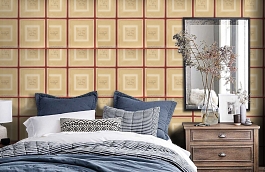 Обои Biography Red BI03 фото в интерьере спальни превью