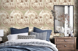 Обои Cargo Red фото в интерьере спальни превью