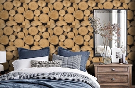 Обои Lumberjack Beech LM02 фото в интерьере спальни превью