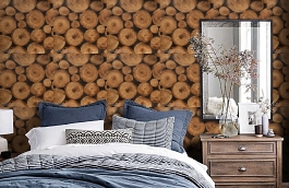 Обои Lumberjack Timber LM01 фото в интерьере спальни превью