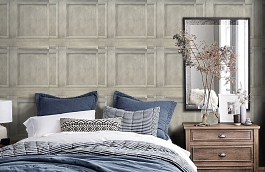 Обои Regent Gray RE04 фото в интерьере спальни превью