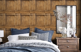 Обои Regent Light Oak RE05 фото в интерьере спальни превью