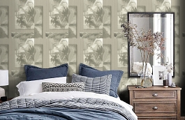 Обои Rockefeller B Multi фото в интерьере спальни превью