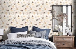 Обои PW78007-4 фото в интерьере спальни превью