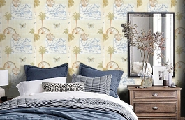 Обои PW78010-4 фото в интерьере спальни превью