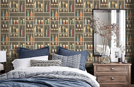 Обои 114-23043 фото в интерьере спальни превью