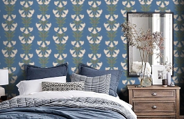 Обои 117-3008 фото в интерьере спальни превью