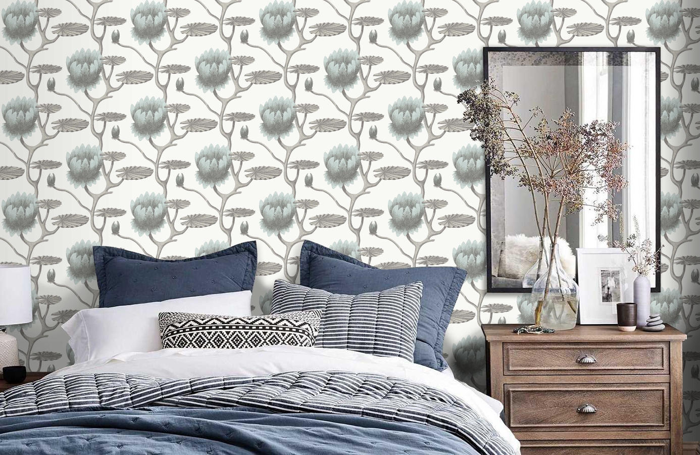 Обои 95-4022 фото в интерьере спальни