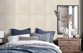 Обои Faustine Linen фото в интерьере спальни превью