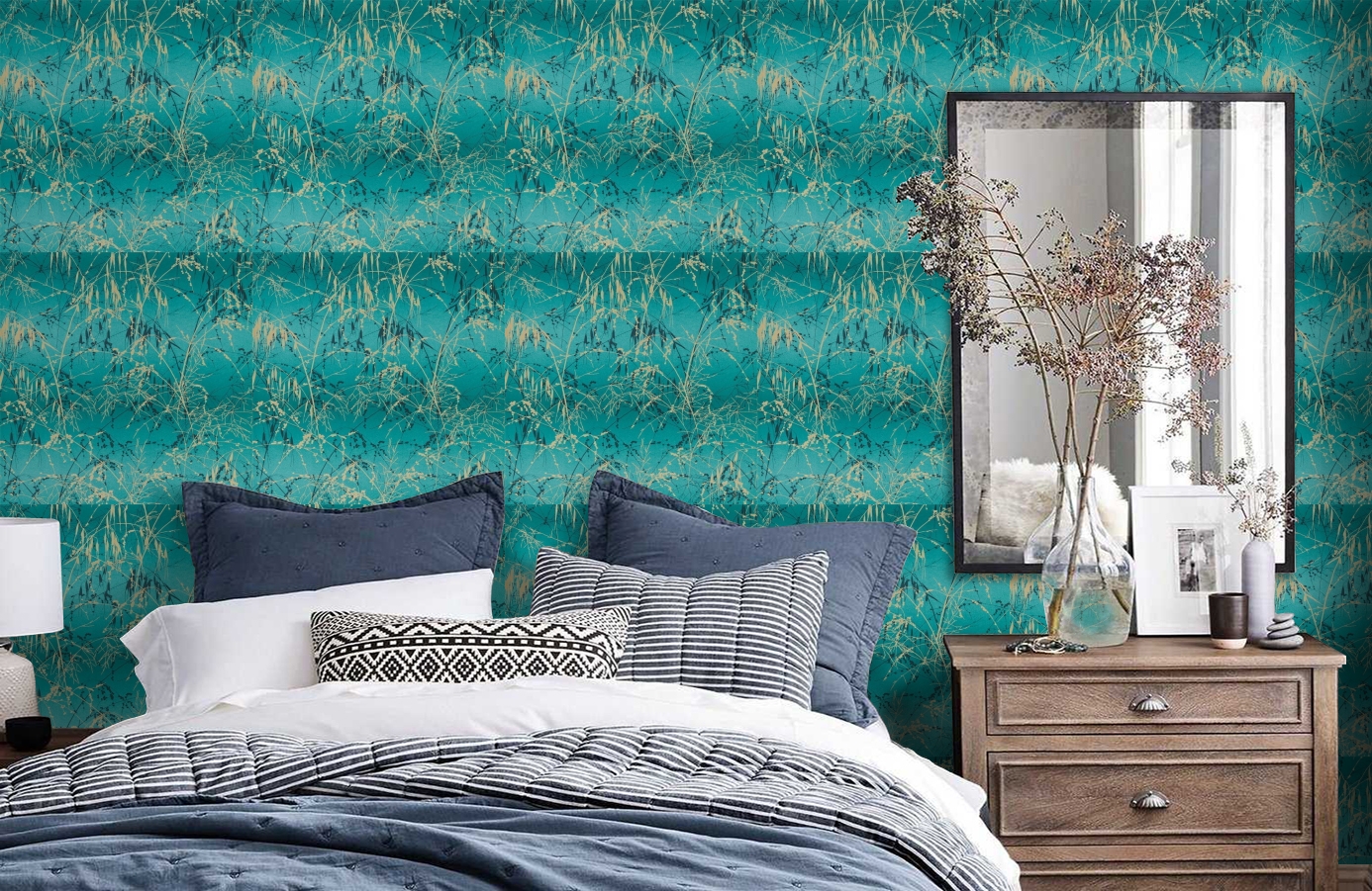 Обои 111404 фото в интерьере спальни