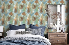 Обои AH41206 фото в интерьере спальни превью