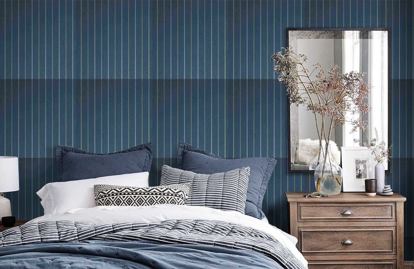 Обои CS90512 фото в интерьере спальни