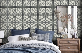 Обои SY42010 фото в интерьере спальни превью