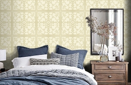 Обои SY42013 фото в интерьере спальни превью