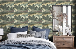 Обои TH50501 фото в интерьере спальни превью