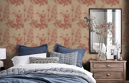 Обои Chinesetoile-Lacquerred-W фото в интерьере спальни превью