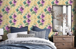 Обои MF81009 фото в интерьере спальни превью