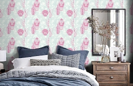 Обои NH11501 фото в интерьере спальни превью