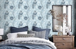 Обои NH11502 фото в интерьере спальни превью