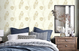 Обои NH11505 фото в интерьере спальни превью