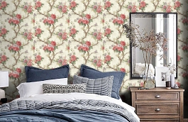 Обои NH20404 фото в интерьере спальни превью