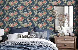 Обои NH20411 фото в интерьере спальни превью