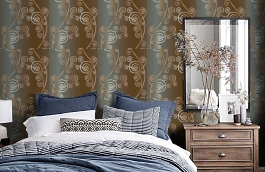 Обои VSN21135 фото в интерьере спальни превью