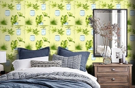 Обои 839-T-1153 фото в интерьере спальни превью