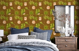 Обои 839-T-1154 фото в интерьере спальни превью